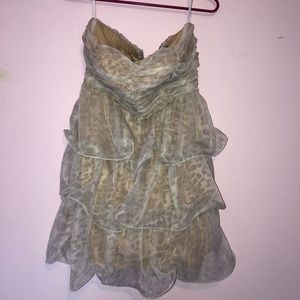 Formal homecoming strapless cheetah dress